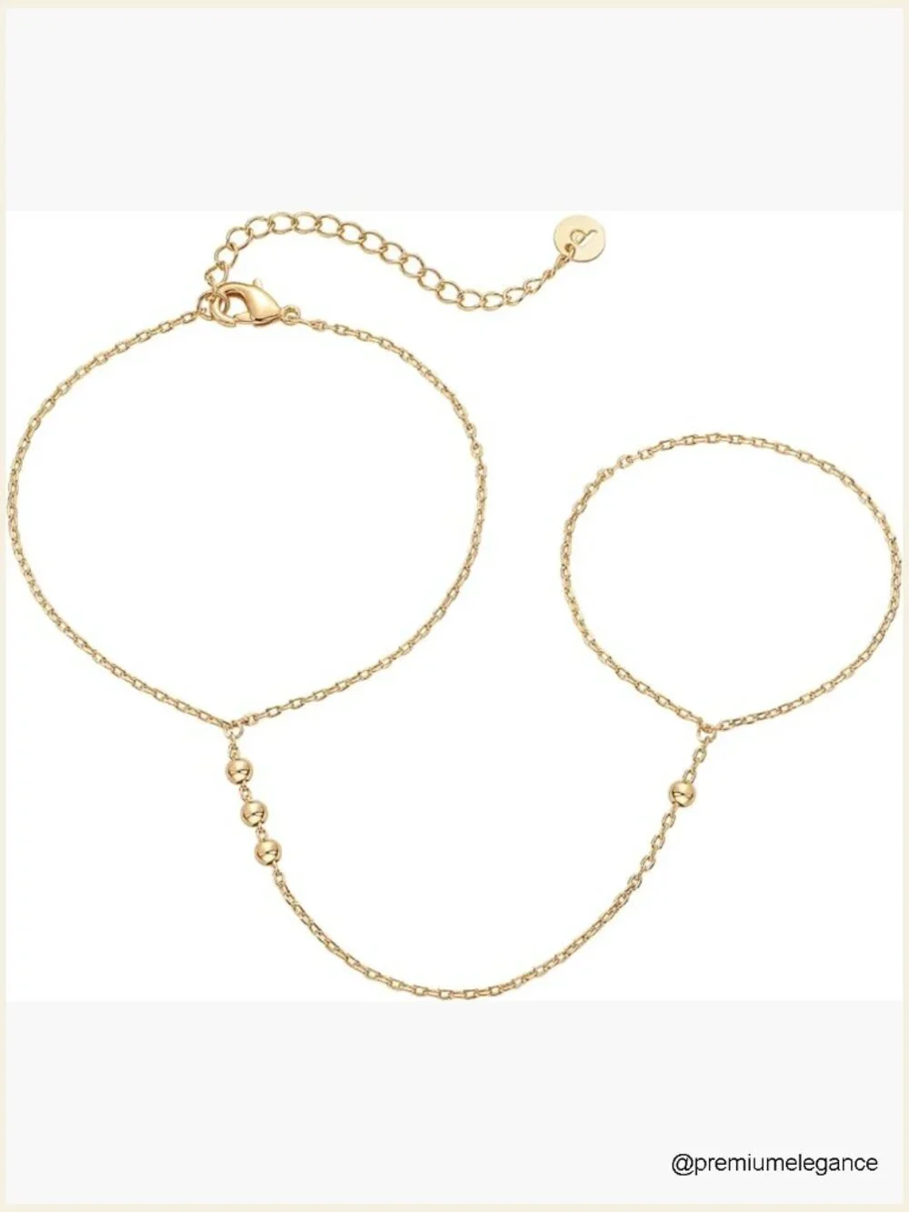 Adjustable Gold Hand Chain Bracelet and Ring - Dainty Body Jewelry Stack